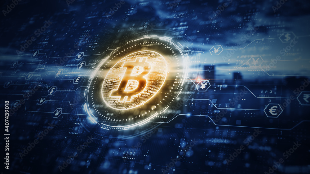 Aufkleber bitcoin blockchain cryptocurrency digital encryption, digital money exchange, technology global netw