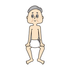 サウナを楽しむおじいさん