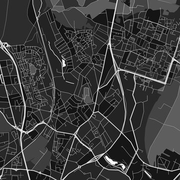 Sarcelles, France dark vector art map