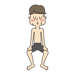 サウナを楽しむ若い男性