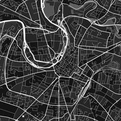 Niort, France dark vector art map