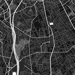Villejuif, France dark vector art map