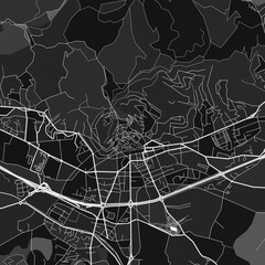 Hyeres, France dark vector art map