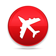 Plane icon shiny luxury design red button vector