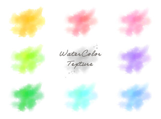 カラフルな水彩のテクスチャセット