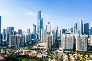Fototapeta na wymiar Aerial photography of Guangzhou, China, urban architectural landscape