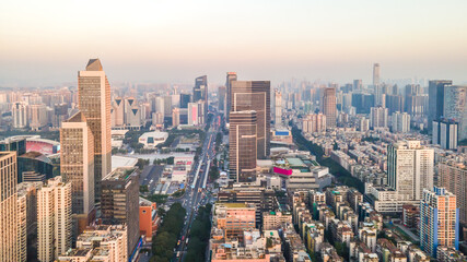 Aerial photography of Guangzhou, China, urban architectural landscape