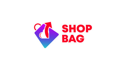 Shopping Bag Logo Template Vector. Online Shop Logo Concept.