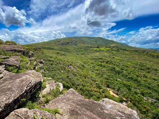 landscape with blue sky