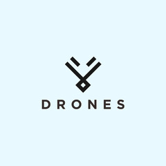abstract drone logo. fly icon