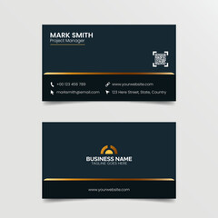 Dark and Golden Creative Business Card Design Template
