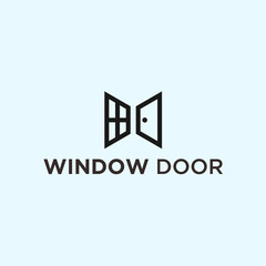 abstract door logo. window icon