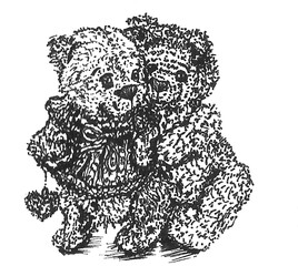 toy bears cuddle art sketch graphics
