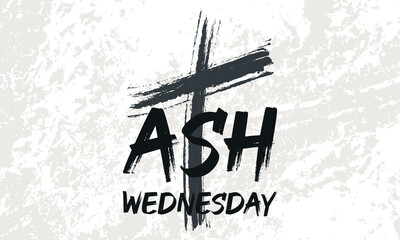 Ash Wednesday is a Christian holy day of prayer and fasting. It is preceded by Shrove Tuesday and falls on the first day of Lent, the six weeks of penitence before Easter. Vector EPS 10.