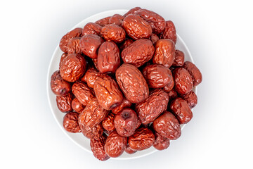 Red jujube on white background