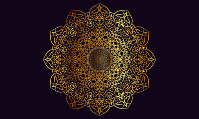 Mandala Design Template , Pure gold color Mandala 