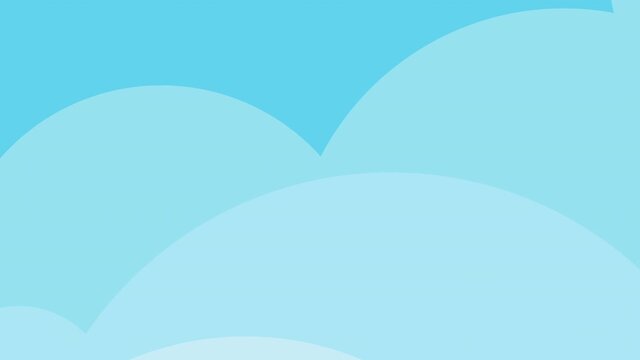Blue sky background with flying cartoon superman in 4k video.