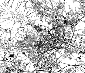 Fototapeta na wymiar map of the city of Bergamo, Lombardy, Italy