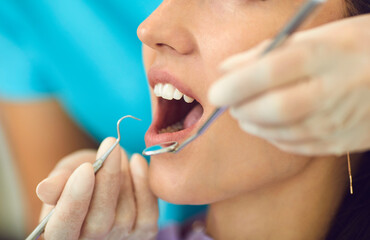 Dentistry. Dentist office. Dental care and treatment. Healthy teeth and smile.