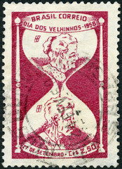 BRAZIL - 1958: shows Elderly Couple, Day of the Old People, September 27, 1958