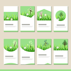 Naklejka na ściany i meble Set with different floral templates. Cards for your design
