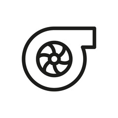 Car turbine isolated icon, automotive turbocharger vector icon with editable stroke