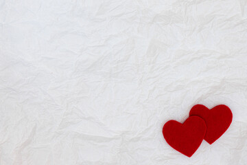 Obraz na płótnie Canvas Red decorative heart on white paper background.