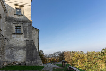 Fototapeta na wymiar Oleso castle in autumn colors. Lviv region. Ukraine