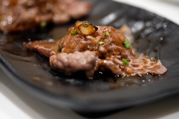 Sushi wagyu beef burned