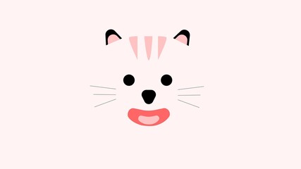 Cat face, minimal design for background and wallpaper