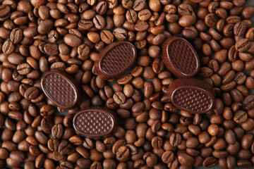 coffee beans and chocolate on the table