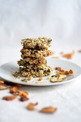 healthy breakfast cereal and seed cookies