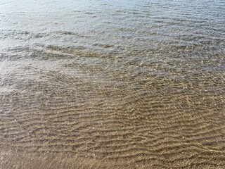 Rippled sea water and sand texture