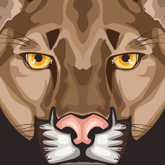 cougar animal wild head character icon