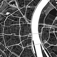 Koln, Germany dark vector art map