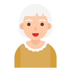 Obraz premium Elderly Woman avatar flat icon, vector illustration