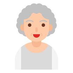 Obraz premium Elderly Woman avatar flat icon, vector illustration