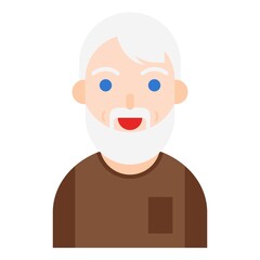 Elderly Man avatar flat icon, vector illustration