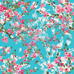 seamless pattern of spring flowers