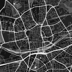 Essen, Germany dark vector art map