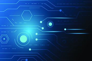 Vector Abstract futuristic circuit board, Electronic motherboard, Illustration high computer technology dark blue color background. Hi-tech digital technology concept.