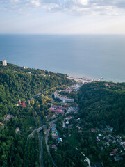 The view from the top of the mountain and the sea. Sochi