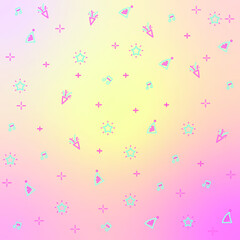 The unicorn in pastel sky with rainbow, candy and marble colorful background. Soft pastel bright colored calm abstract background for design.