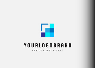 Digital marketing logo design inspiration. Flat square vector illustration. Modern vintage icon design template with line art style.