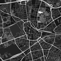 Bochum, Germany dark vector art map