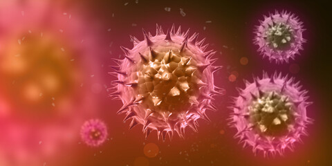 3d render Corona virus microscopic view

