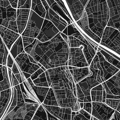 Augsburg, Germany dark vector art map