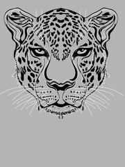 link drawing of a tiger with white line stitches 