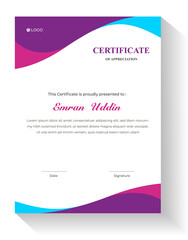 Modern trendy certificate template and background