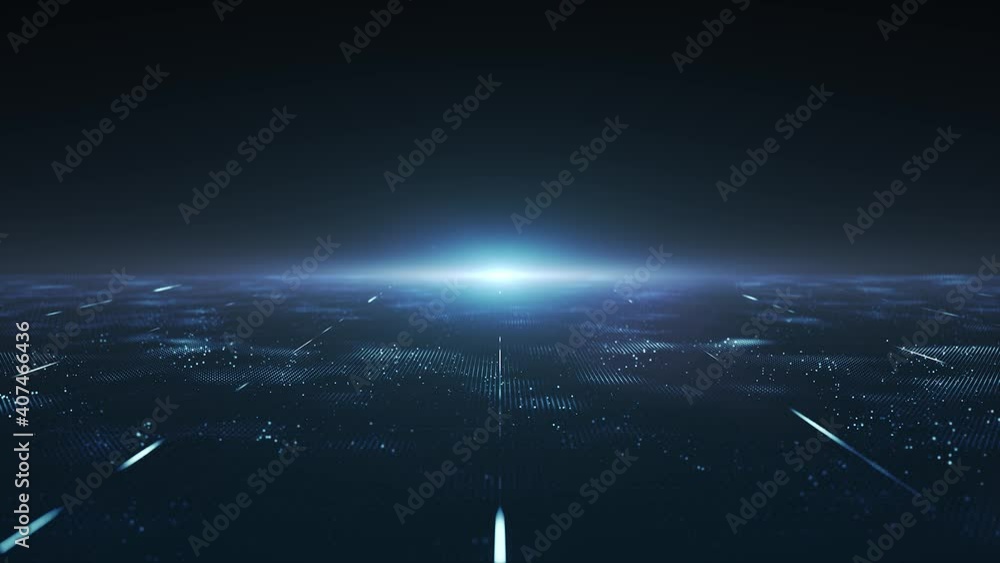 Poster abstract technology big sata fx with lens background loop/ 4k animation of an abstract fractal backg
